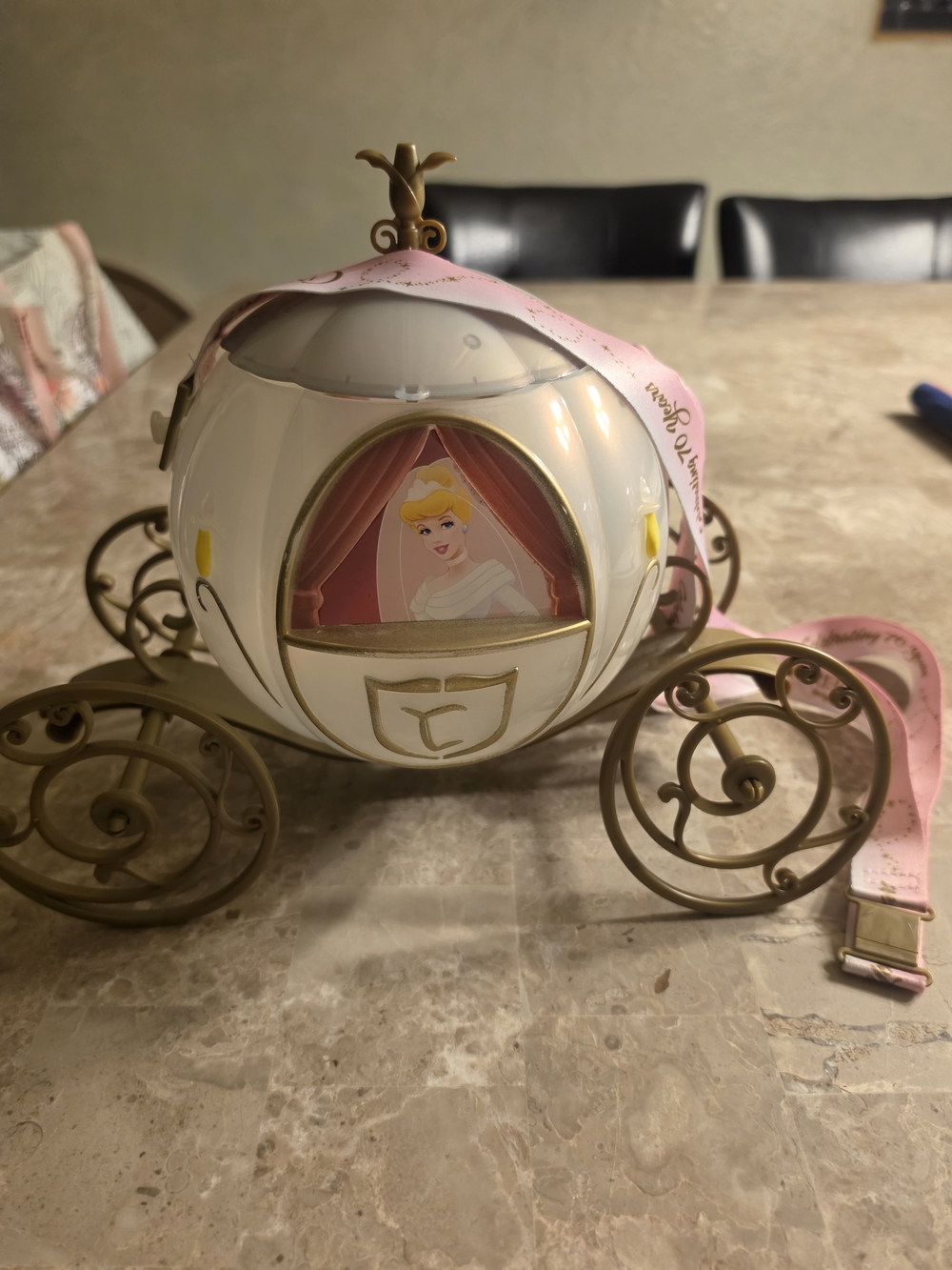 Disney Cinderella Carriage Popcorn Bucket - White, Pink, Gold 70th Anniversary